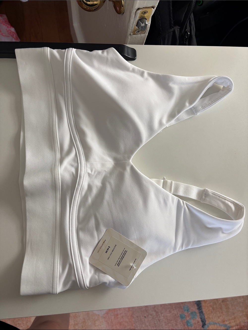 Fabletics White Supportive V-Neck Sports Bra